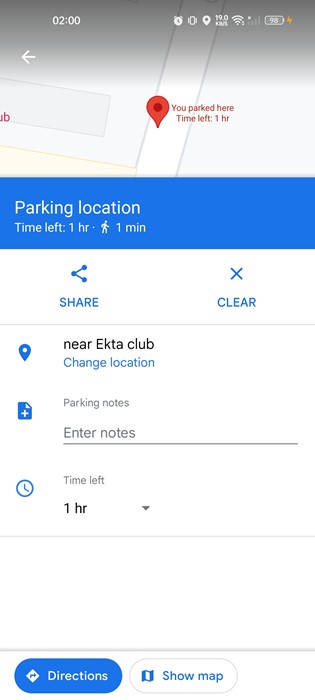 Cómo encontrar y guardar ubicaciones de estacionamiento en Google Maps