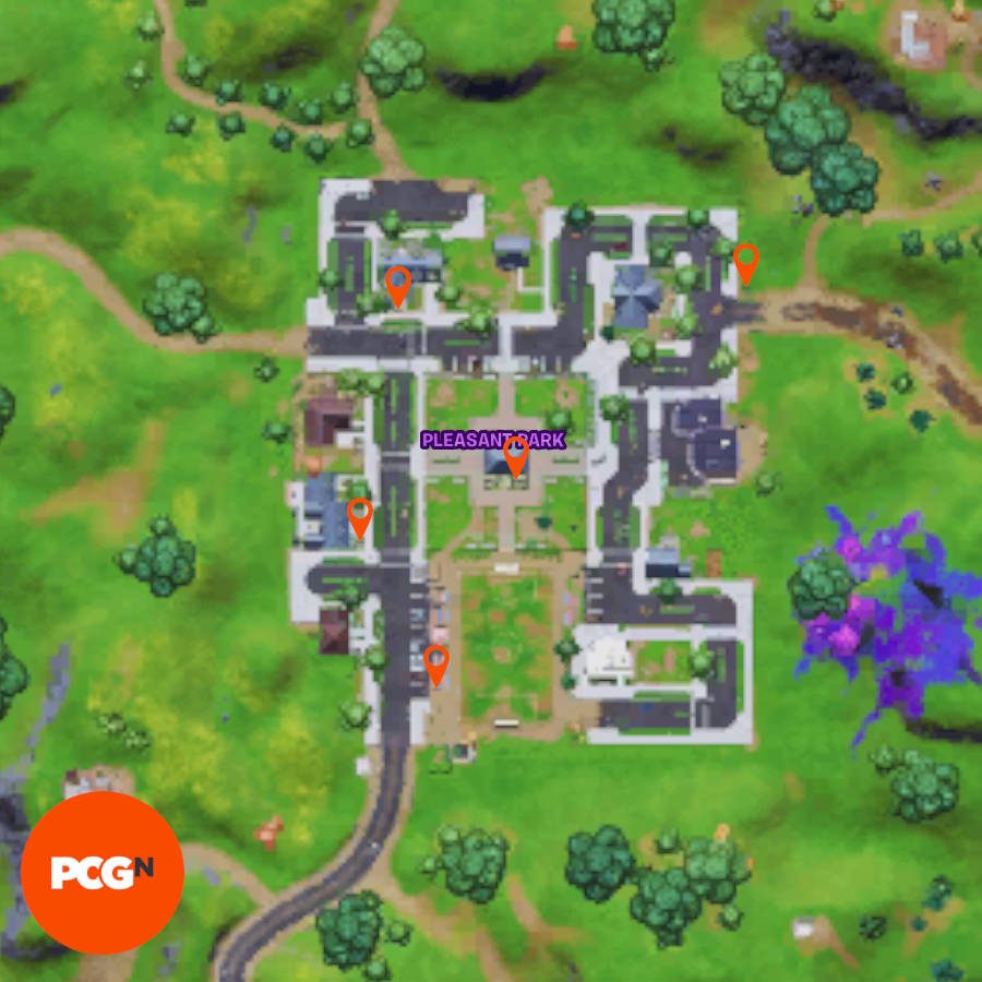 O Placer Les Panneaux De Bienvenue Fortnite Pleasant Park Ou Lazy