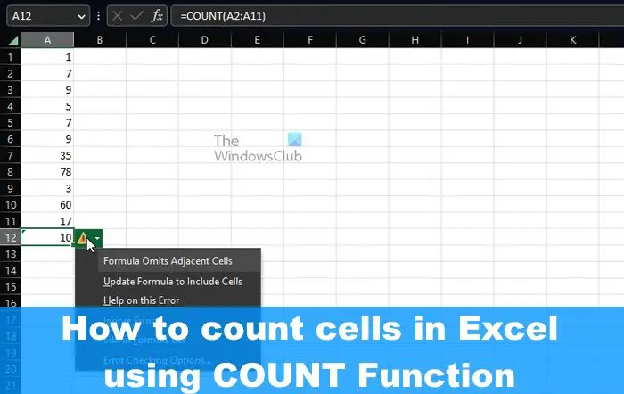 Comment compter les cellules dans Excel à l aide de la fonction COUNT