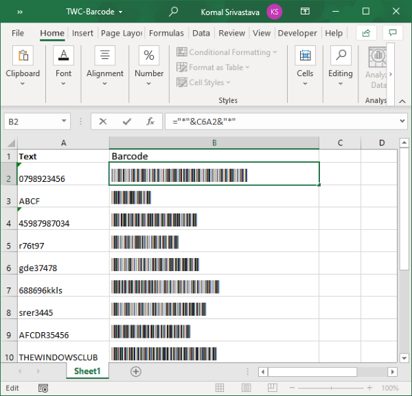 Como gerar um código de barras no Microsoft Excel BR Atsit