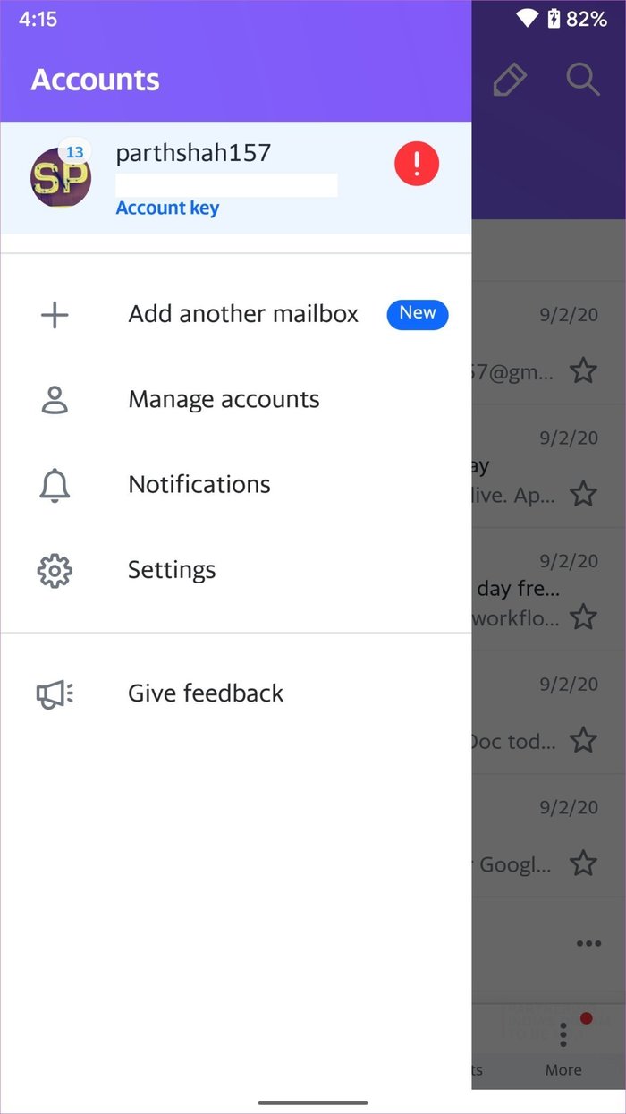 Yahoo Mail-Funktionen