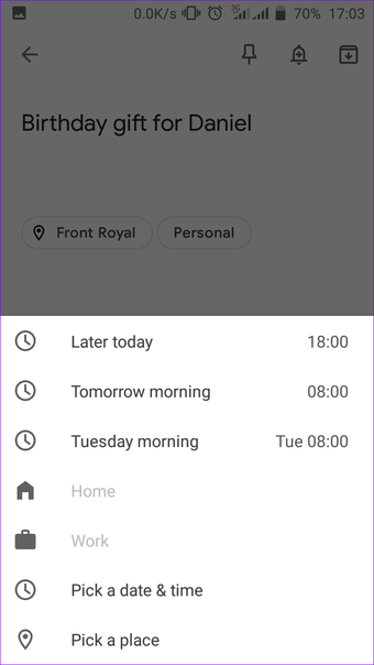 Google Keep App Reminders