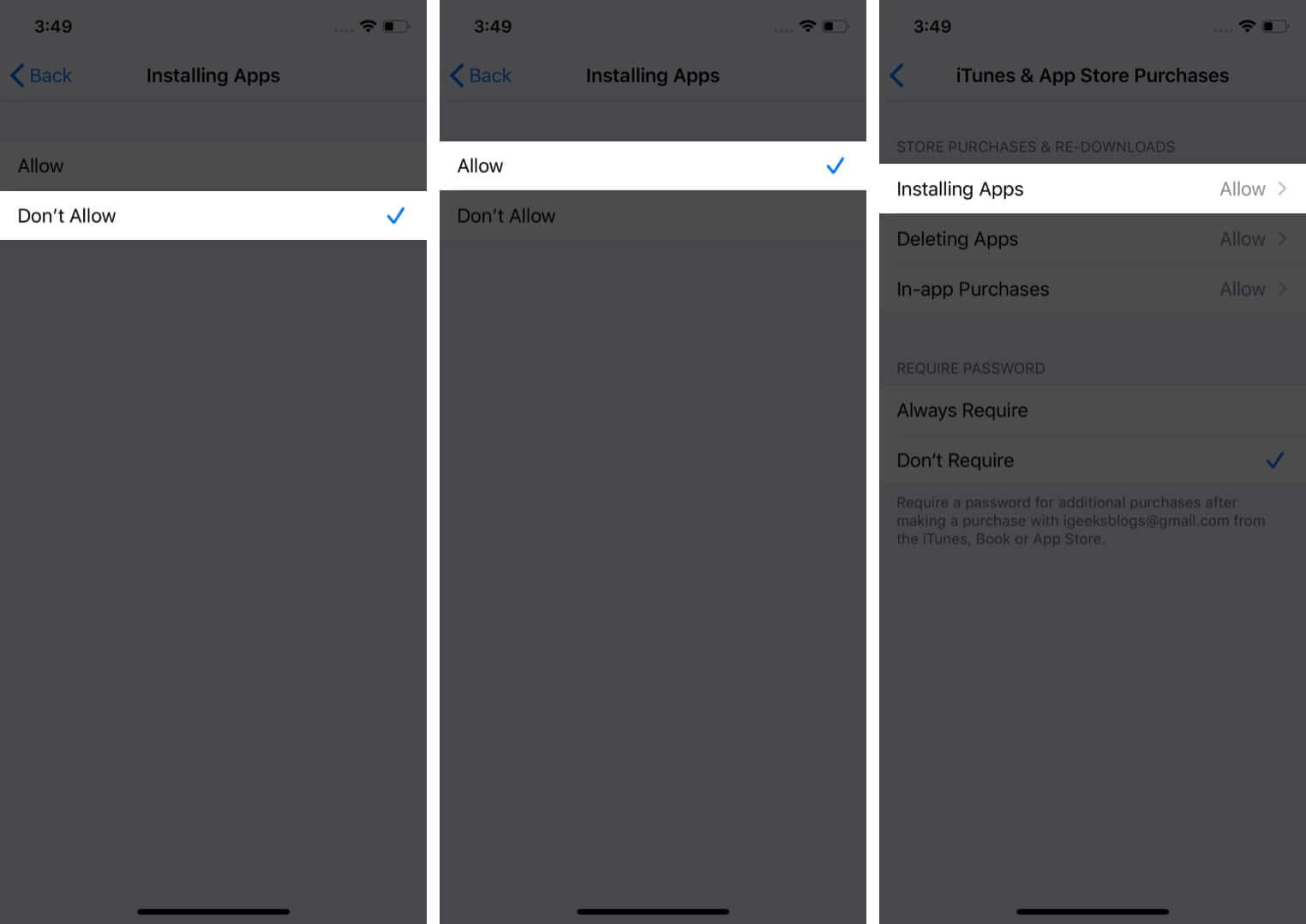 Deaktiviere Einschränkungen für den App Store ab Bildschirmzeit auf dem iPhone