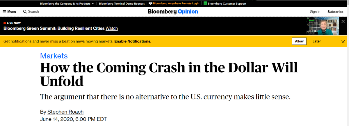wie der kommende Crash im Dollar entfaltet