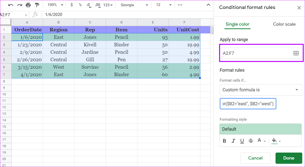 Eine Anleitung zur Verwendung der bedingten Formatierung in Google