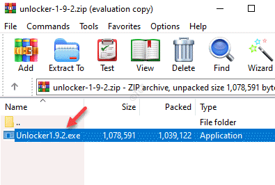 Unlocker Zip Folder.exe-Datei Double Click