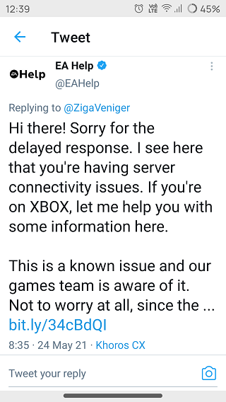 Bestätigung der FIFA-21-Konnektivitätsprobleme