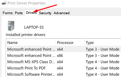 print-server-properties