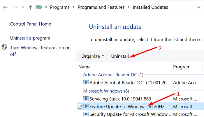 Windows-10-Updates deinstallieren