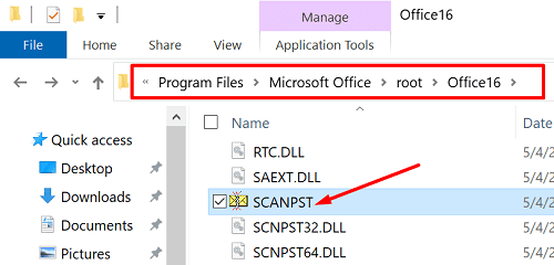 Outlook-Scanpst-ausführbare Datei