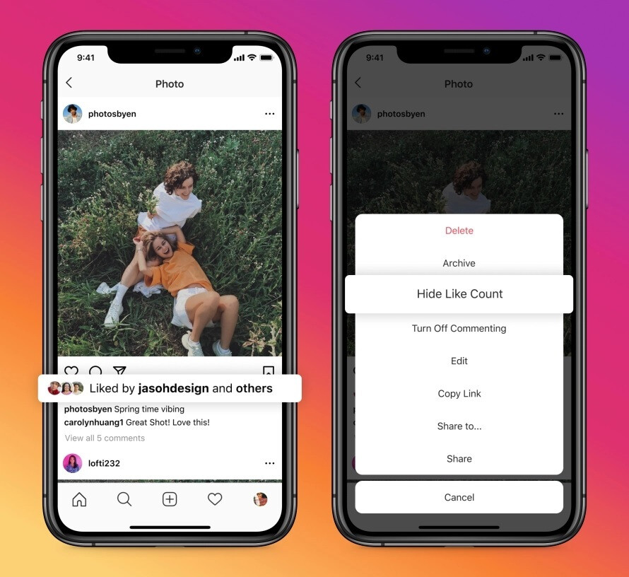 Das Update für beide Apps wird Wochen dauern-Kein Druck mehr: Facebook-und Instagram-Nutzer haben jetzt die Möglichkeit, ähnliche Zählungen aus Posts zu verbergen