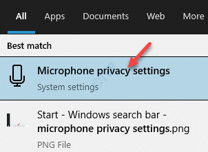 Result Microphone Privacy Settings