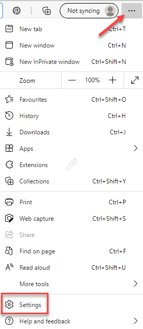 Edge Three Horizontal Dots Settings