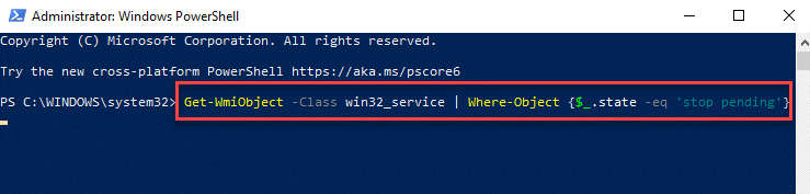 Windows Powershell (admin) Befehl zum Beenden des Dienstes ausführen Geben Sie