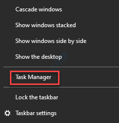Taskleiste Klicken Sie mit der rechten Maustaste auf Task-Manager