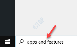 Windows-Suchleiste starten Apps und Features