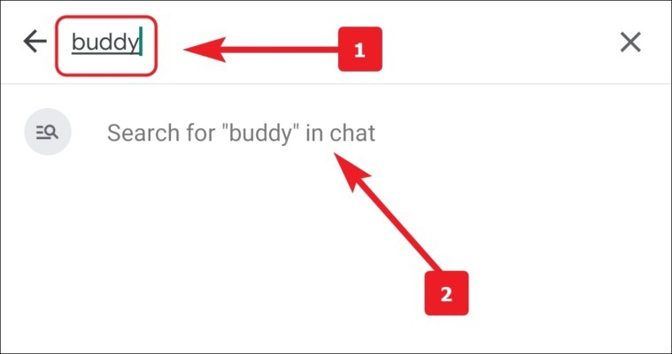 Suche im Google Chat auf dem Handy