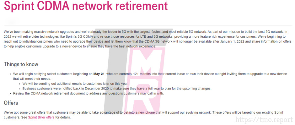 T-Mobile wird Anfang 2022 das 3G-CDMA-Netzwerk von Sprint einstellen-Bericht