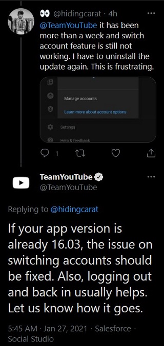 YouTube-App-Switch-Accounts-Problem behoben