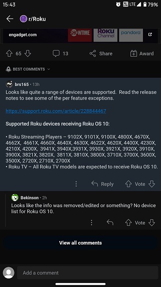 Roku-OS-10-Update-unterstützte-Geräteliste-Reddit-Bericht