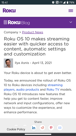 Roku-OS-10-Update-Ankündigungspost