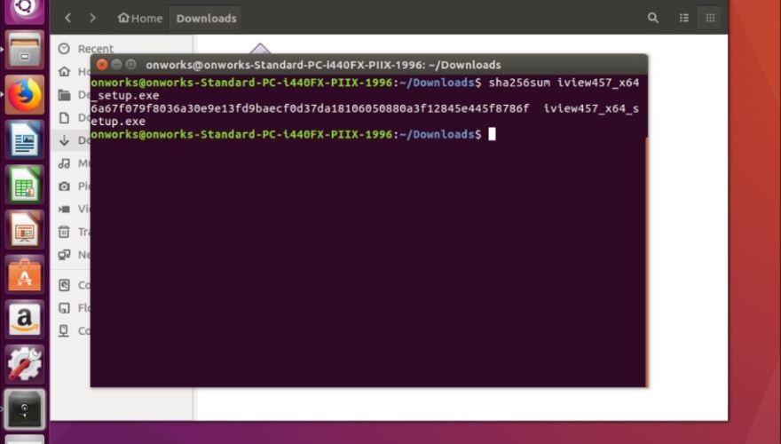 Checksum terminal Ubuntu