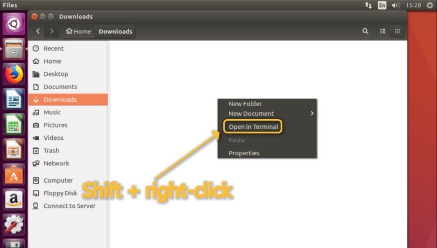 Open in Terminal Ubuntu trick