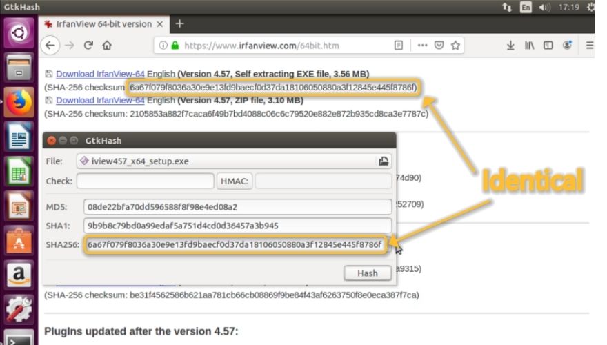 identical checksums in GtkHash