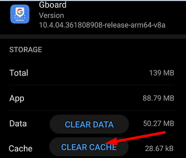 clear-gboard-cache