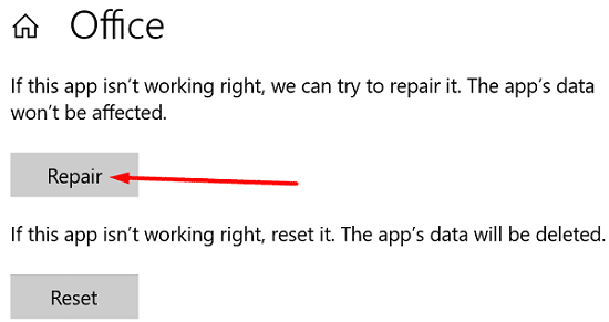 repair-microsoft-office-app