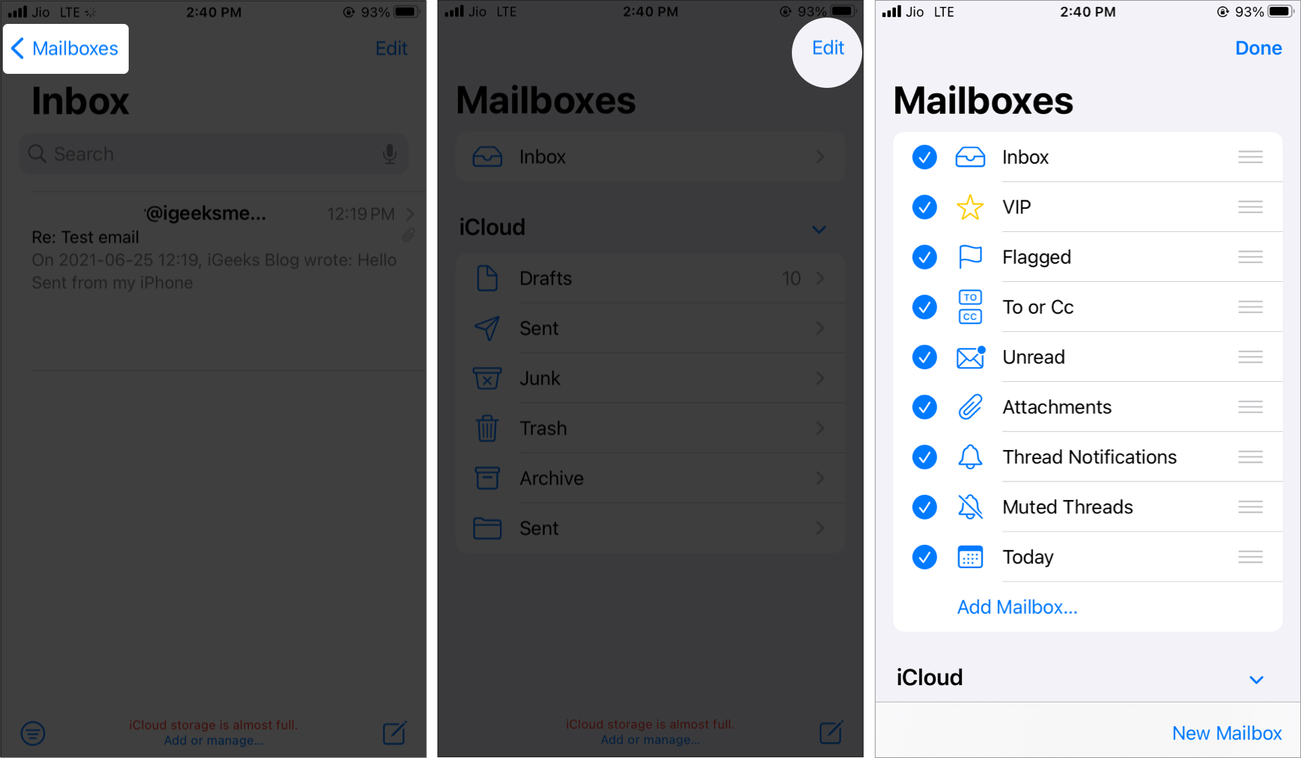 Nutze intelligente Mailboxen in der iPhone Mail App