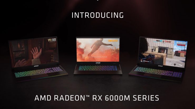 AMD Radeon RX 6000M RDNA 2 Mobilität Offizieller Lineup-RX 6800M Flaggschiff-Laptop-Chip