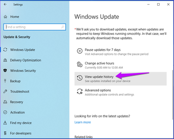 Updateverlauf anzeigen Windows-Updates