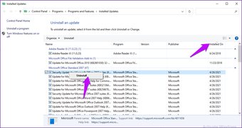 Letzte Windows-Updates deinstallieren