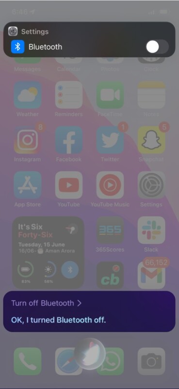 Ändern Sie die iPhone-Einstellungen mit Offline-Siri
