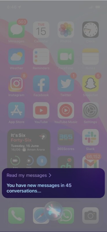 Nachrichten und Benachrichtigungen mit Offline-Siri auf dem iPhone lesen