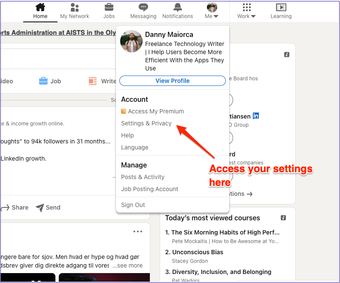 Linkedin account settings-hibernation