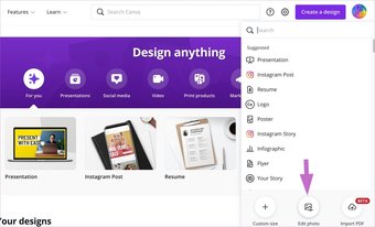 Fotobearbeitung in Canva