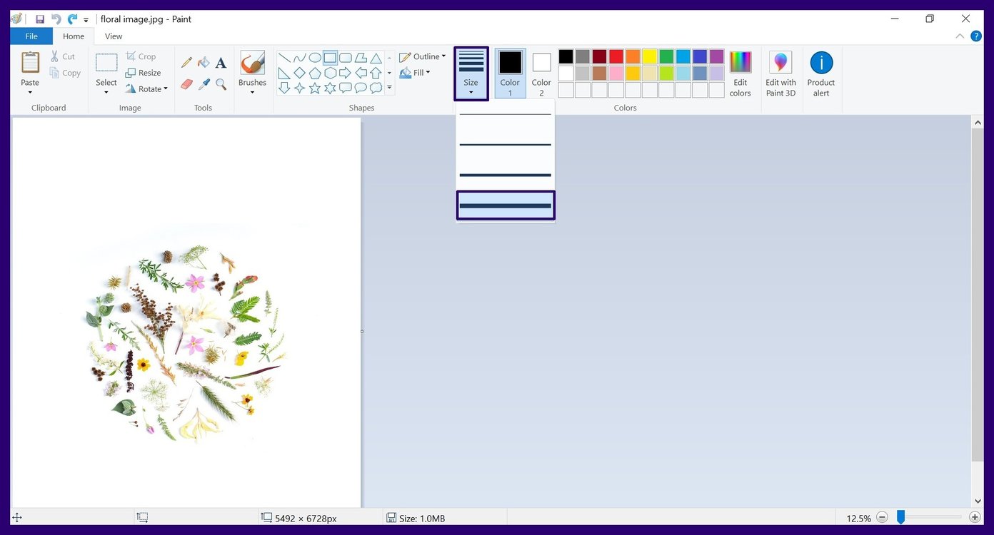 Rahmen mit Microsoft Paint Schritt 7 hinzufügen