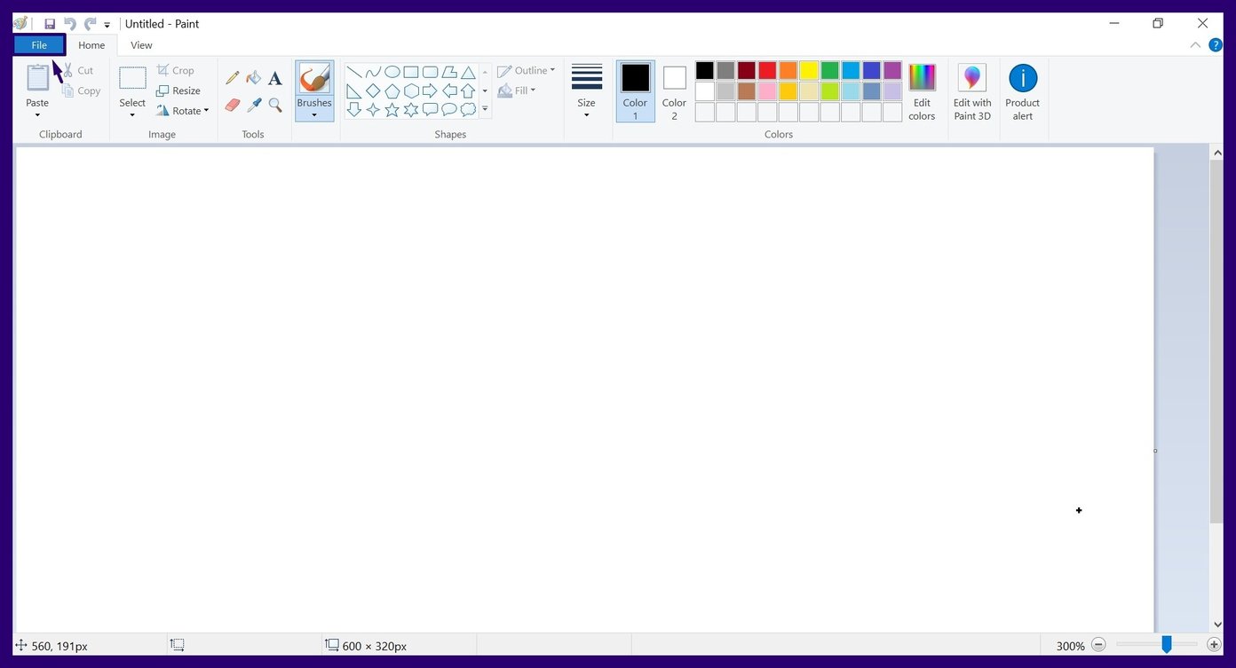 Rahmen mit Microsoft Paint Schritt 2 hinzufügen