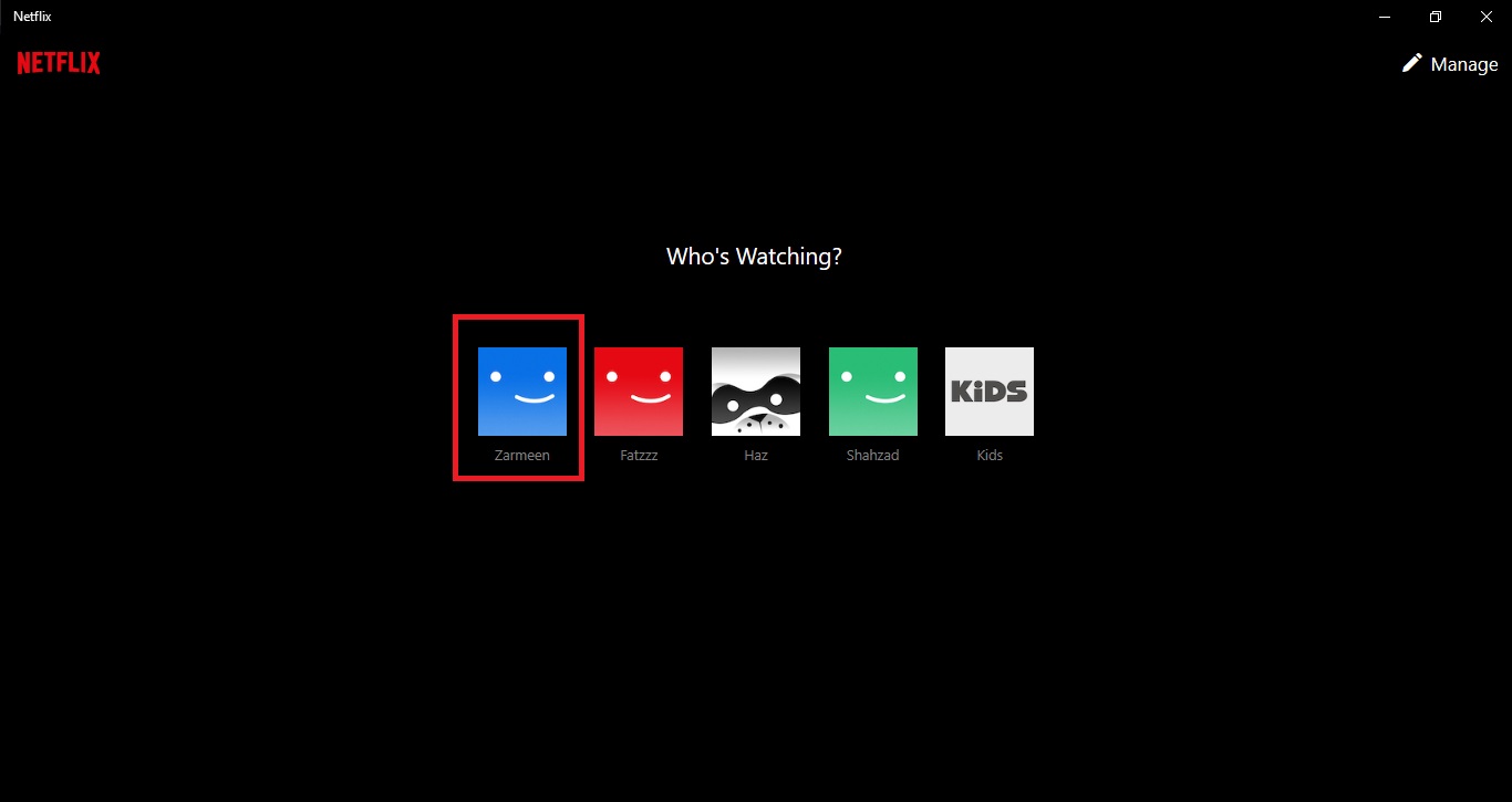 Netflix-Profil