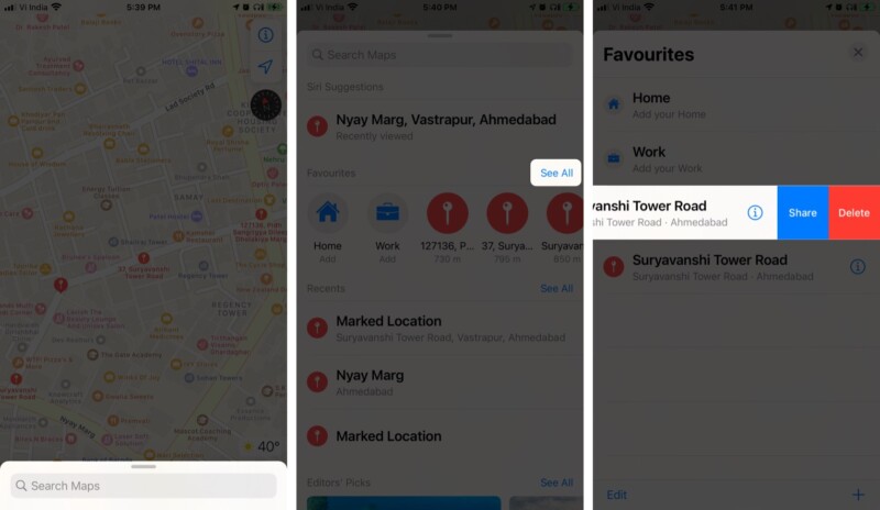 Pins in den Apple Maps auf dem iPhone löschen
