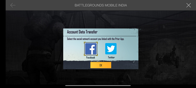 Wählen Sie ein Social-Media-Konto von pubg mobile aus