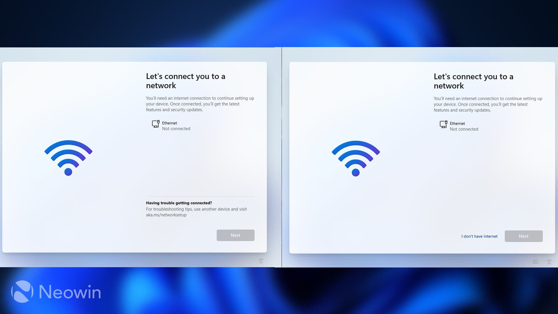 Windows 11 erfordert eine internetverbindung um die installation