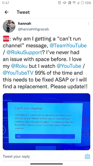 Youtube Tv Nutzer Haben Davor Gewarnt Die App Auf Roku Geraten Zu Deinstallieren Um Den Fehler Kanal Kann Nicht Ausgefuhrt Werden Zu Beheben Das Problem Wird Noch Untersucht De Atsit