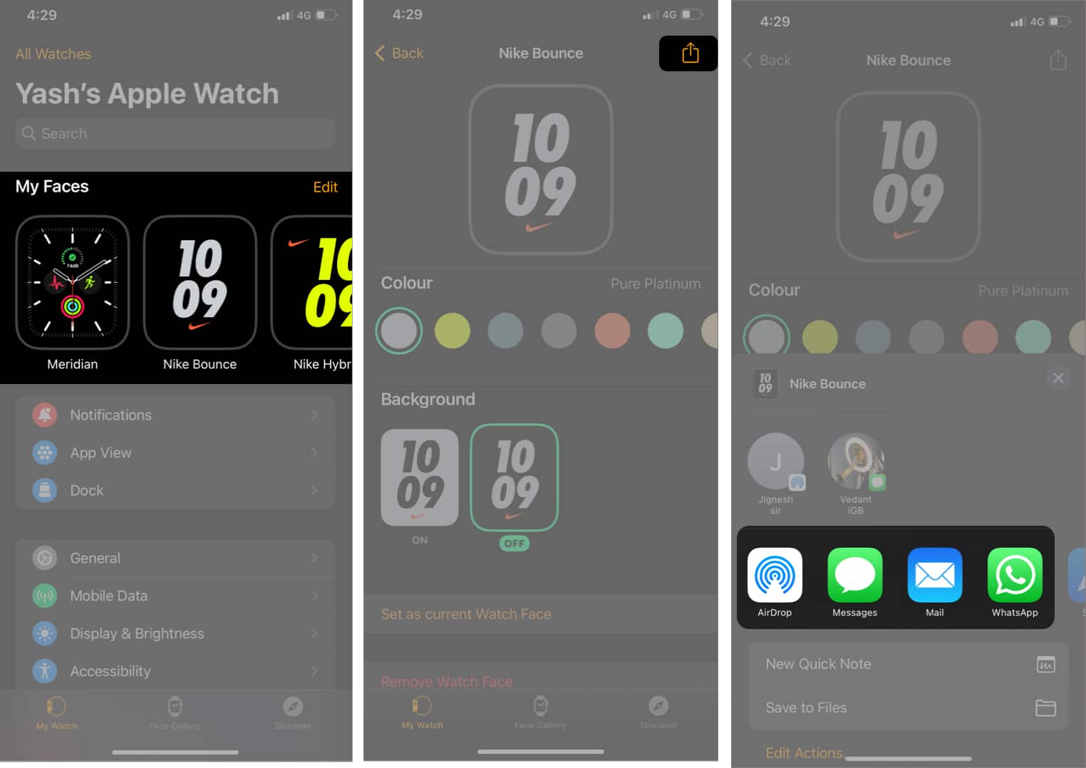 So teilen Sie Apple WatchZifferblätter in watchOS 9 DE Atsit