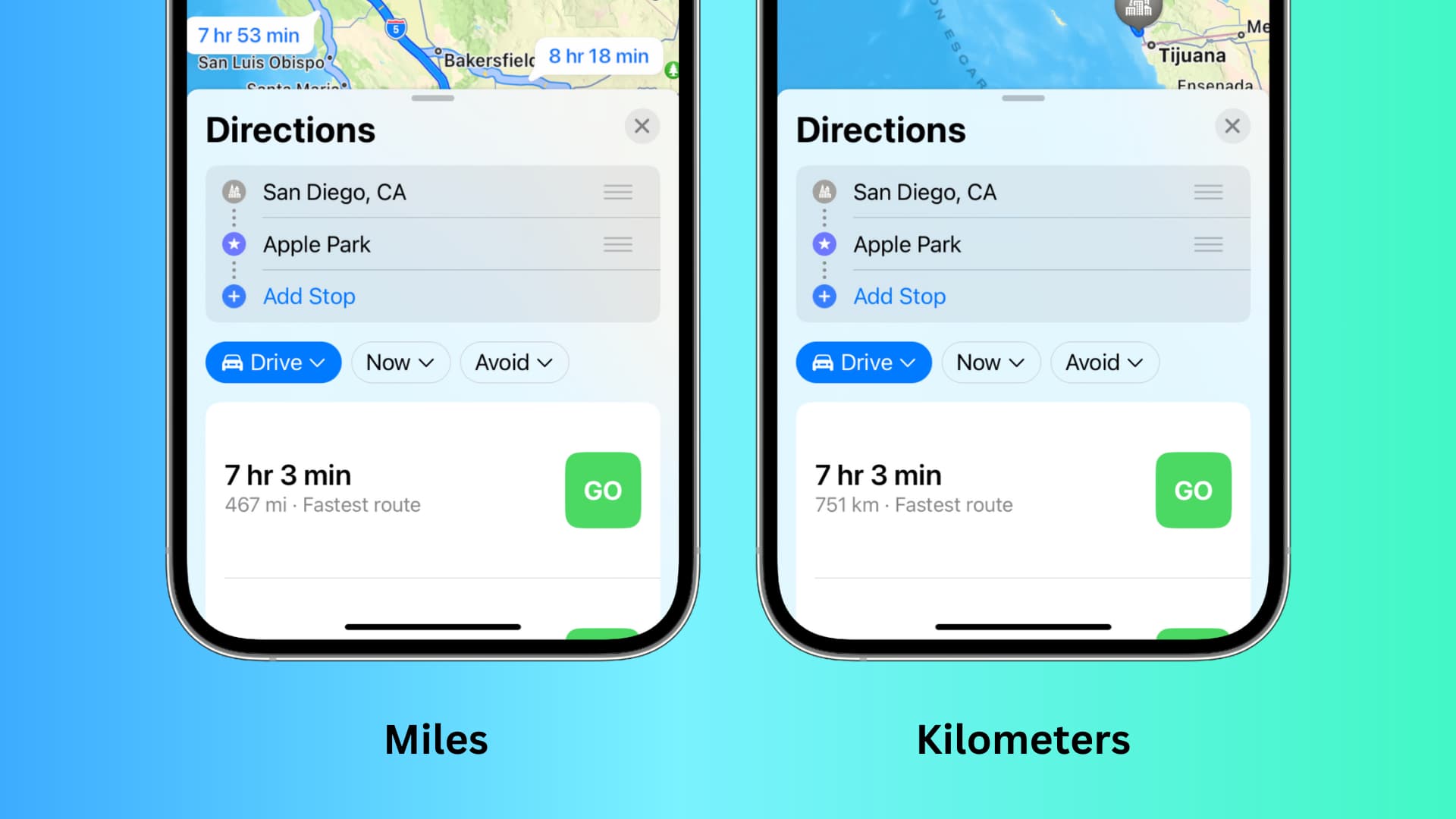 So wechseln Sie zwischen Meilen und Kilometern in Apple Maps und Google Maps DE Atsit