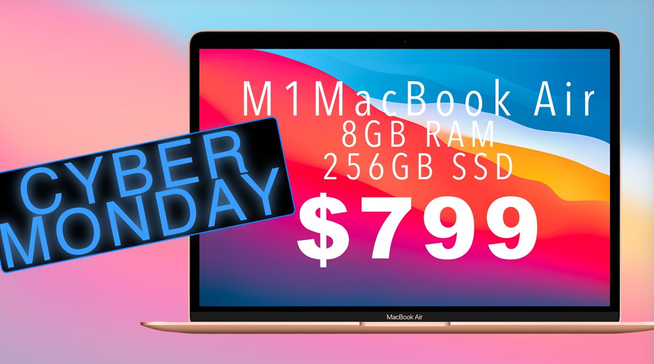 Cyber Monday Deal M1 MacBook Air im Angebot für 799 bei Amazon DE