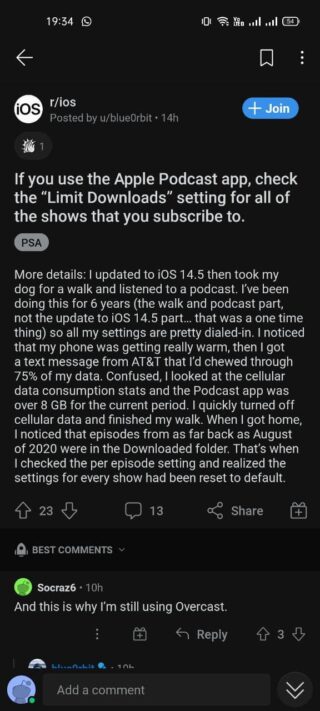 apple-podcast-download-consumo-eliminar-episodios-ios-14.5