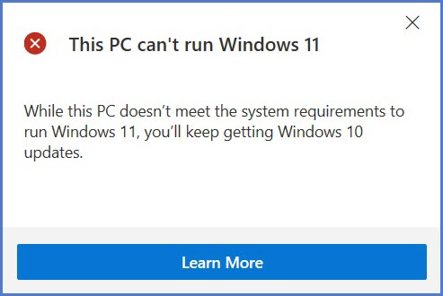 Esta PC no se puede ejecutar Windows 11